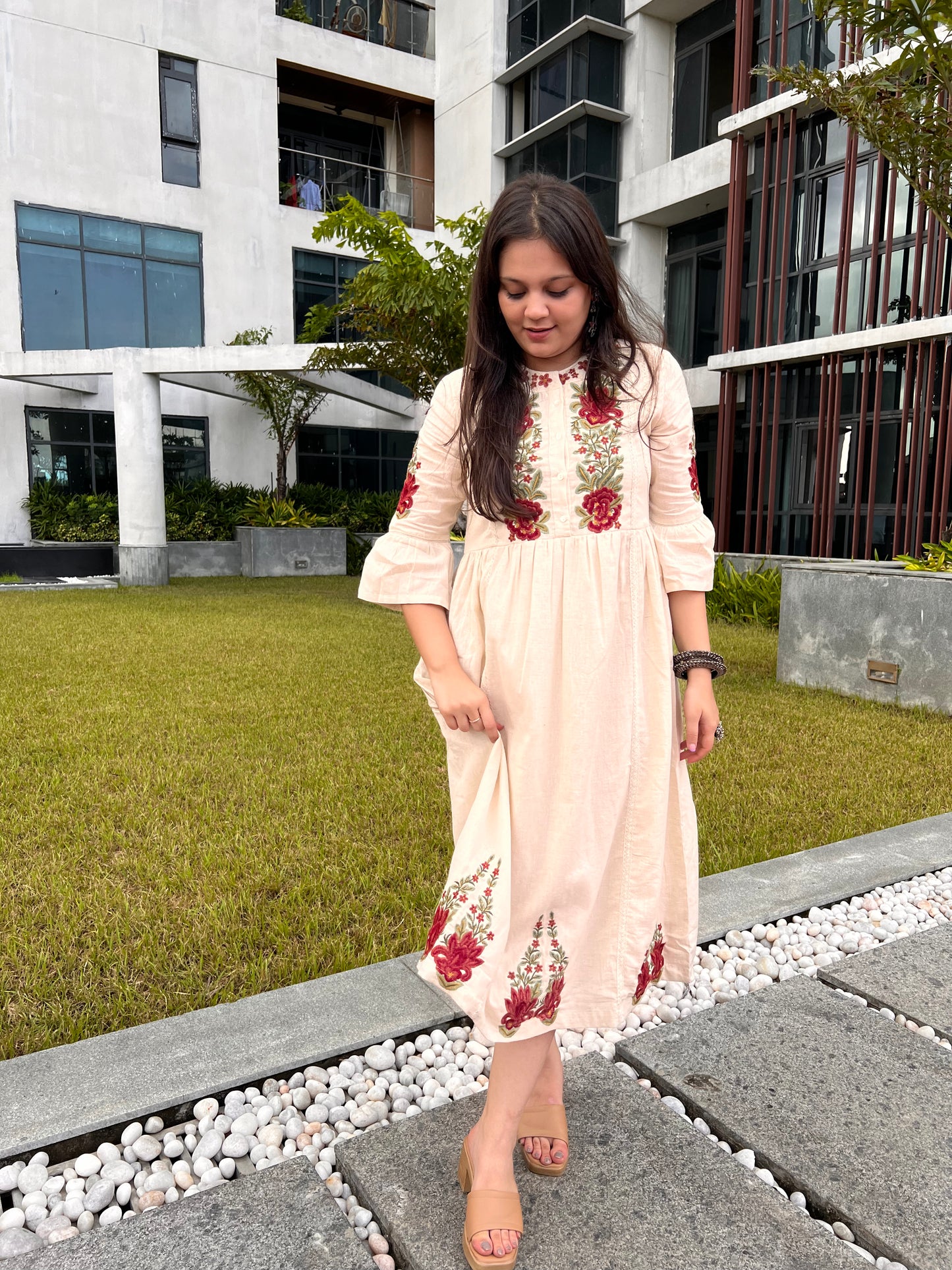 ANSH WHIMSICAL KHADI DRESS