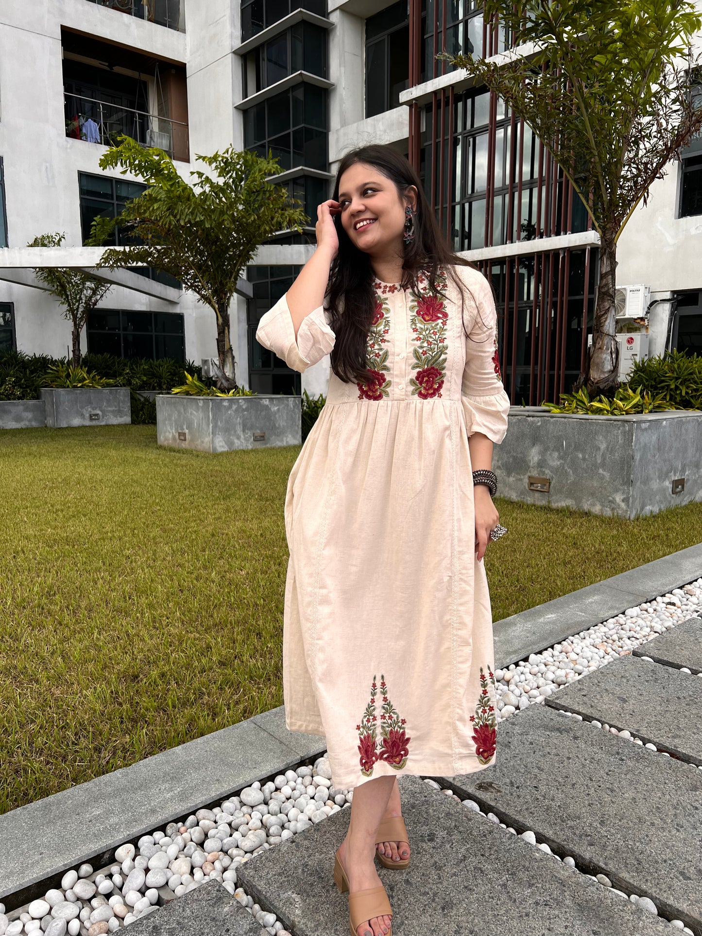 ANSH WHIMSICAL KHADI DRESS