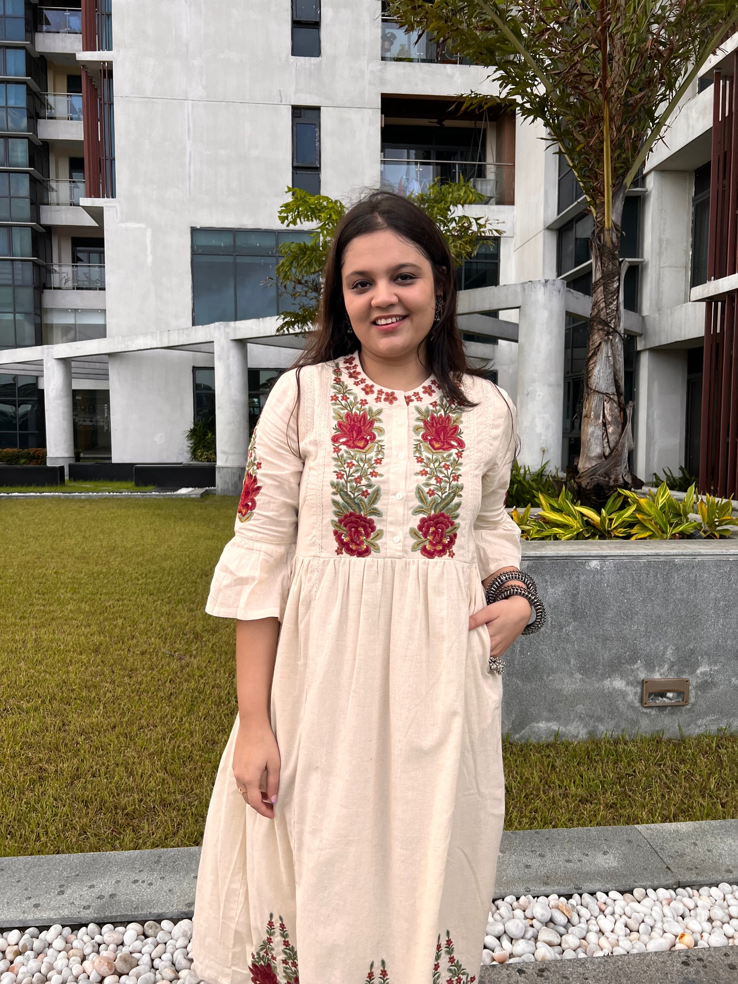 ANSH WHIMSICAL KHADI DRESS